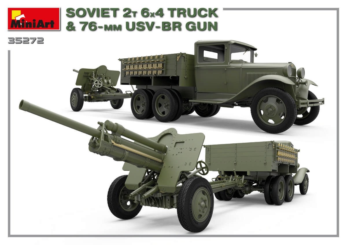 MiniArt 35272 CAMION SOVIETIQUE 2T 6X4 ET PISTOLET USV-BR 76 mm 1/35 – image 4