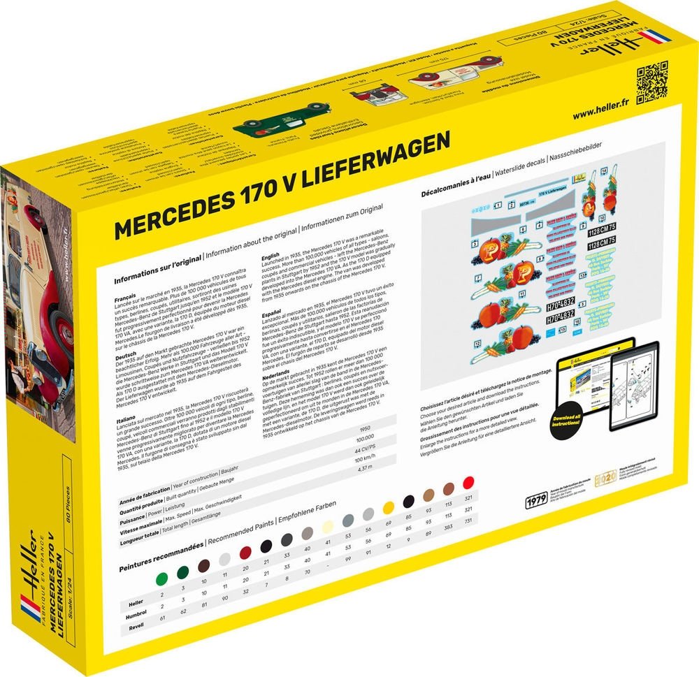 Heller 56736 Mercedes 170 V Lieferwagen - Starter Kit 1/24 – Bild 2