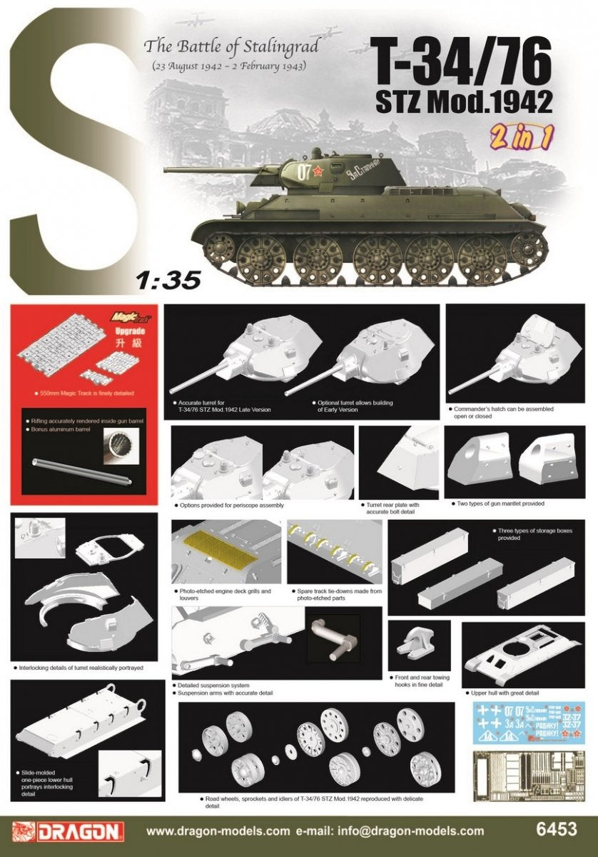 Dragon 6453 T-34/76 STZ Mod.1942 1/35 – immagine 2