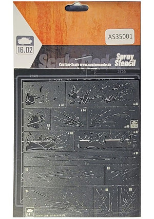 16.02 VK-AS35001 Splash and Scratch Airbrushstencil – immagine 2