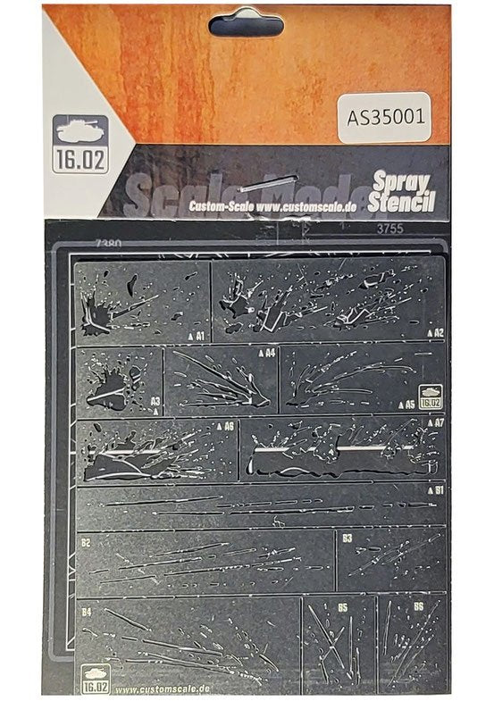 16.02 VK-AS35001 Splash and Scratch Airbrushstencil – immagine 2