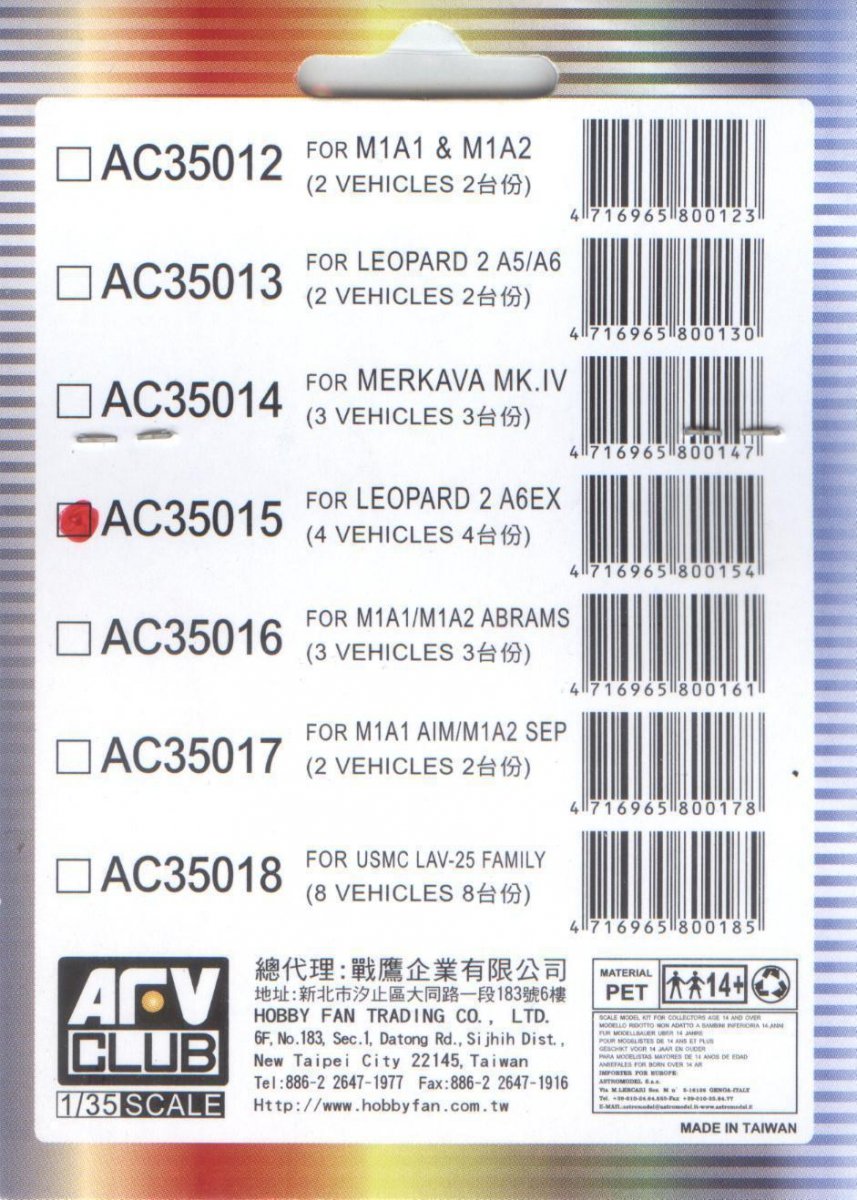 AFV Club AC35015 Sticker for simulating Anti reflection coating lens For Leopard 2 A6EX 1/35 – Bild 2