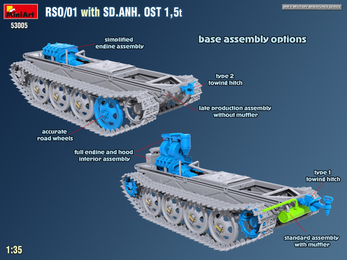 MiniArt 53005 RSO/01 with TRAILER SD.ANH. OST 1,5t 1/35 – zdjęcie 10