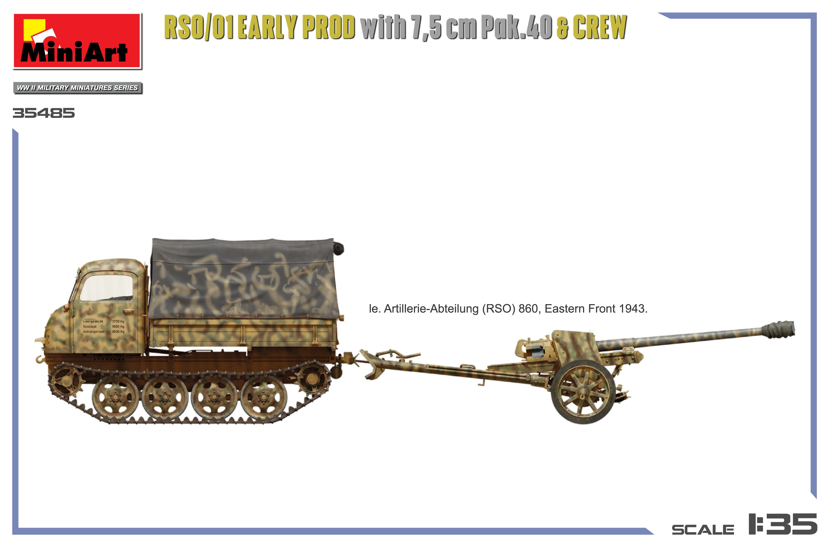 MiniArt 35485 RSO/01 Early Prod. with 7,5 cm Pak.40 &amp;amp; Crew 1/35 – immagine 5