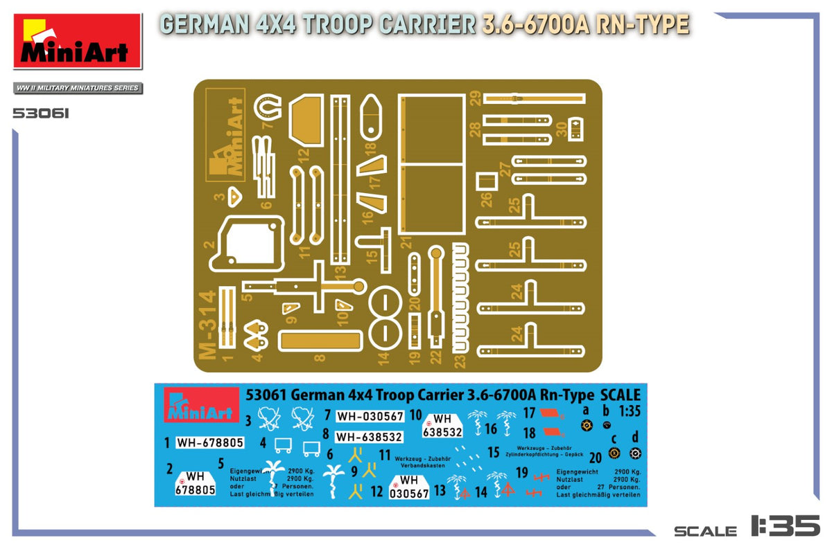 MiniArt 53061 GERMAN 4X4 TROOP CARRIER 3.6-6700A RN-TYPE 1/35 – Bild 15