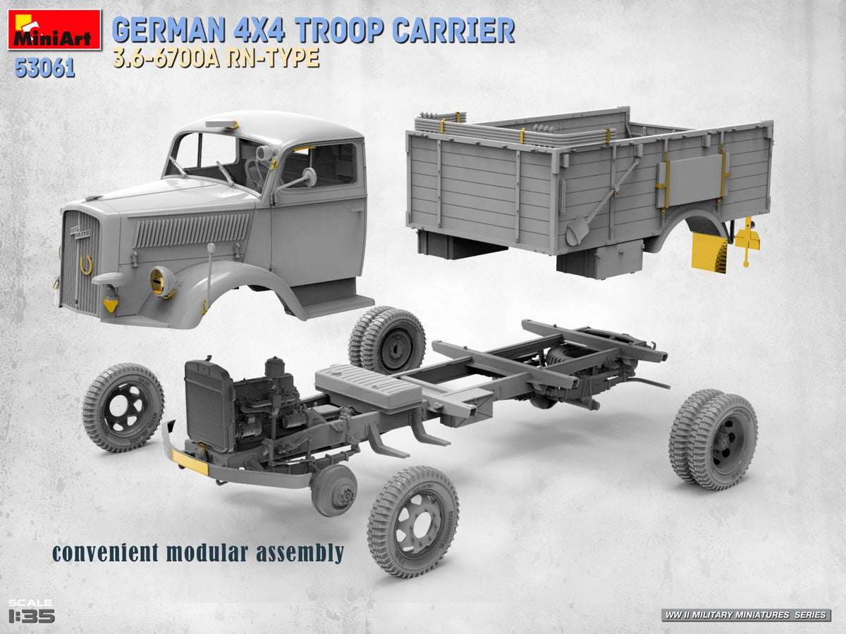 MiniArt 53061 GERMAN 4X4 TROOP CARRIER 3.6-6700A RN-TYPE 1/35 – Bild 4