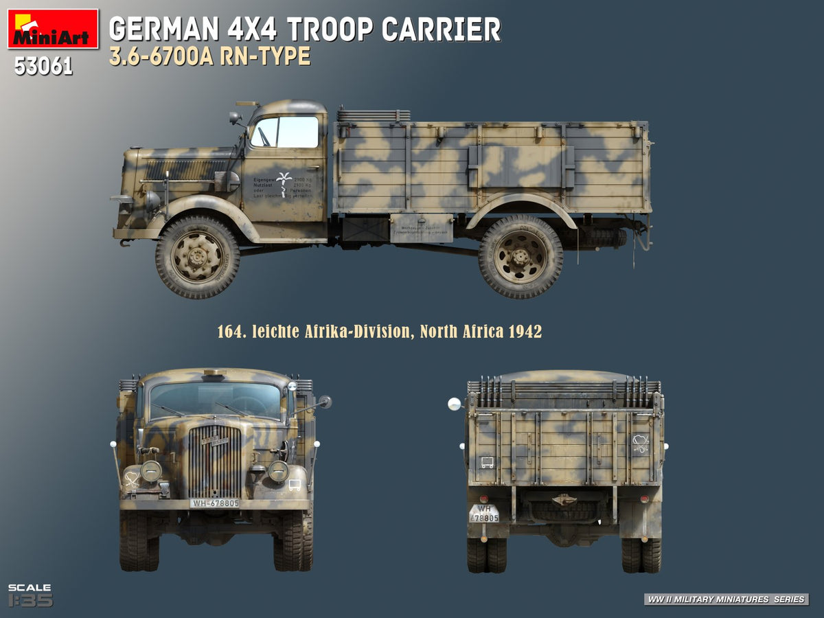 MiniArt 53061 GERMAN 4X4 TROOP CARRIER 3.6-6700A RN-TYPE 1/35 – Bild 12