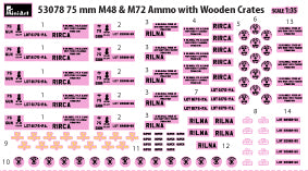 MiniArt 53078 75 mm M48 &amp;amp; M72 Ammo w/Wooden Crates 1/35 – immagine 4