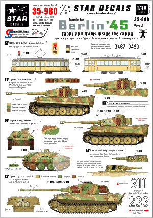 Star Decals 35-980 Berlin 2. Tanks and Trams inside the capital 1/35