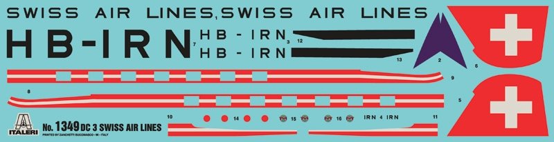 Italeri 1349 Douglas DC3 Swissair 1/72 – immagine 3