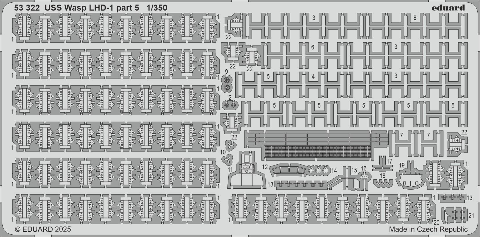 Eduard 53322 USS Wasp LHD-1 part 5 TRUMPETER 1/350