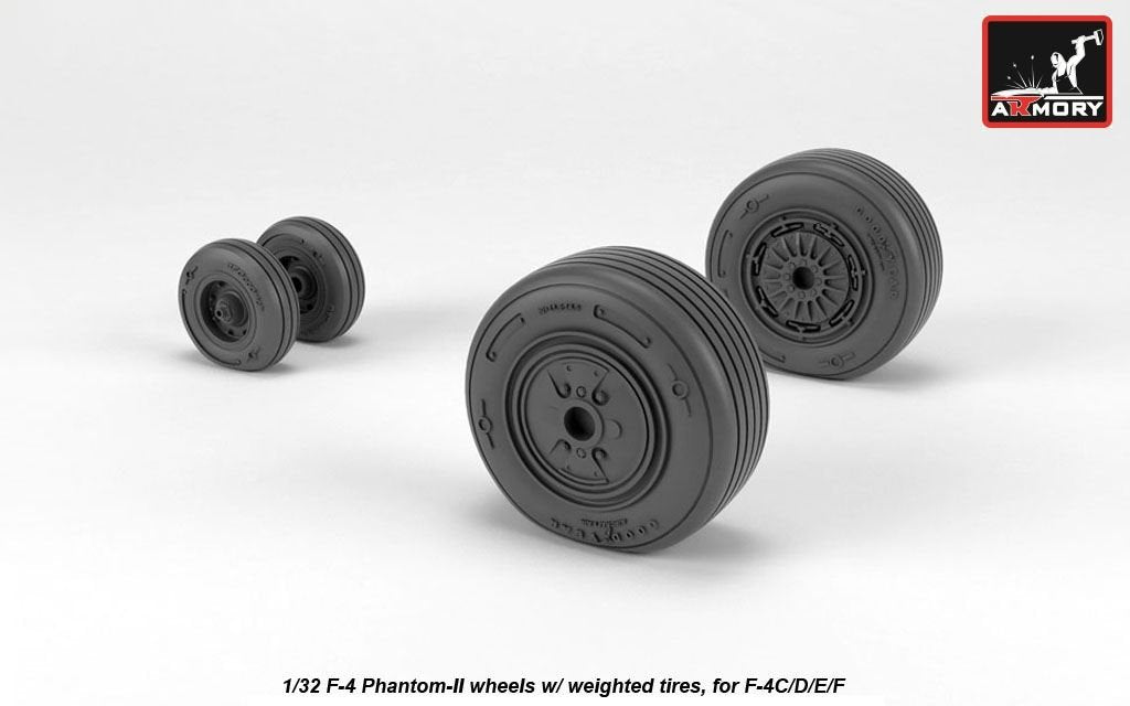 Armory Models AW32307 F-4 Phantom-II wheels w/ weighted tires, mid 1/32 – zdjęcie 2