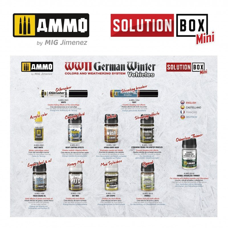 AMMO of Mig Jimenez 6601 How to paint WWII German winter vehicles (Solution book) Multilingual – zdjęcie 9