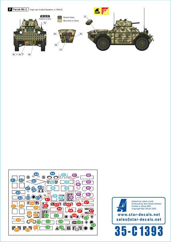 Star Decals 35-C1393 Aden Emergency 1963-67. British Ferret Mk 2 Scout Cars 1/35 – Bild 3
