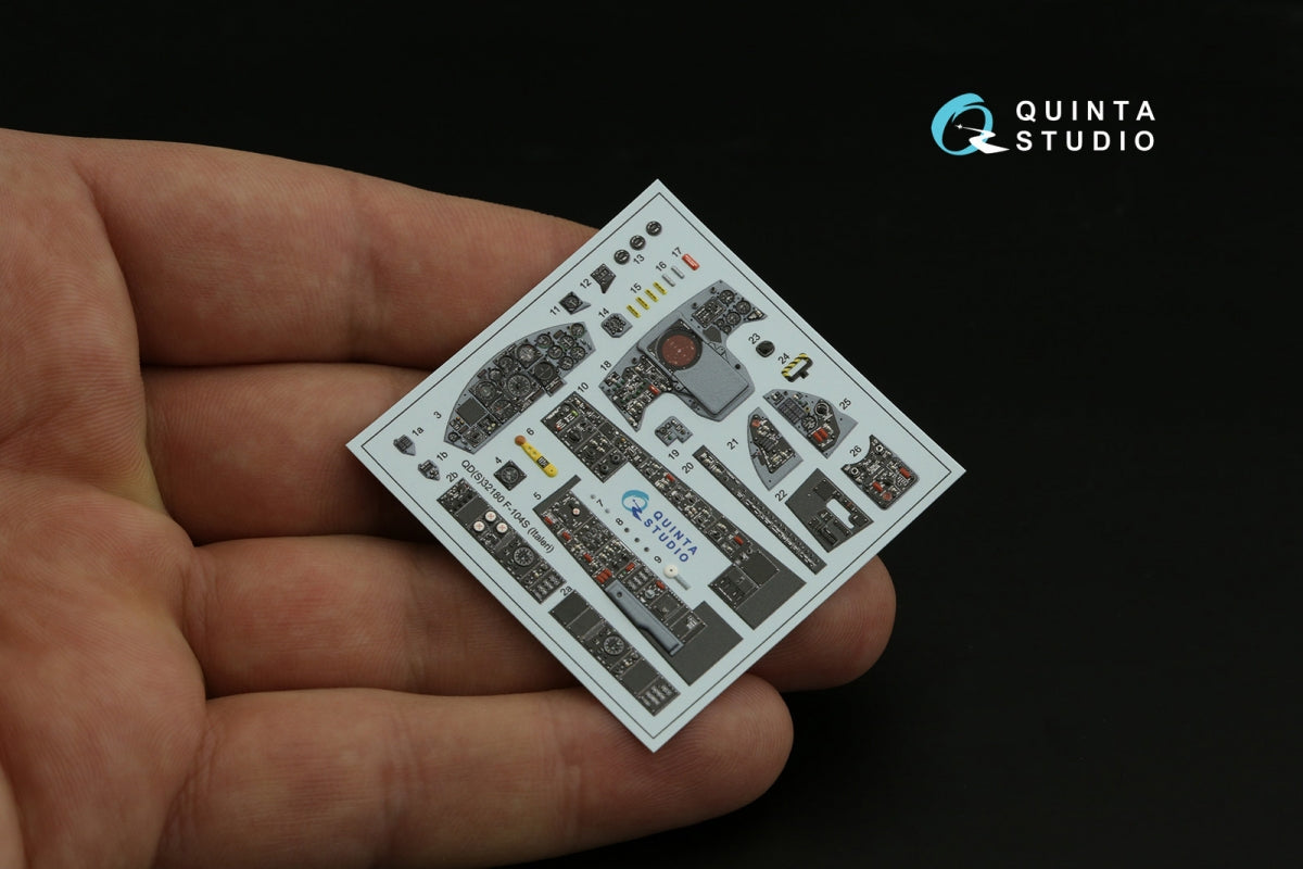 Quinta Studio QD32180 F-104S 3D-Printed coloured Interior on decal paper (Italeri) 1/32 – Bild 5