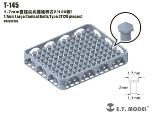 ET Model T-145 1.7mm Large Conical Bolts Type.2 120 pieces