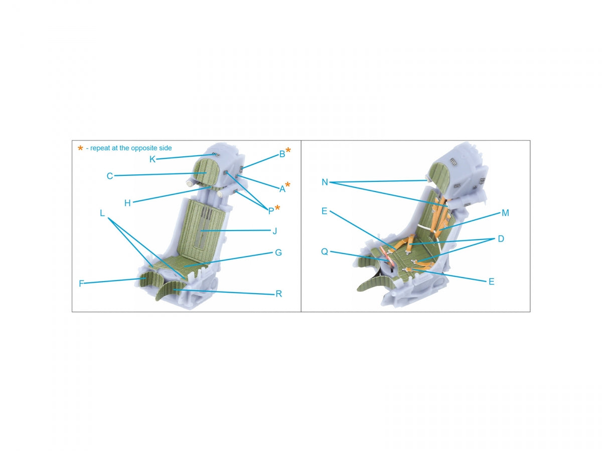 Quinta Studio QR+32041 K-36L (late) ejection seat (for Su-25/Su-25SM aircraft since 2008) (All kits) 1/32 – imagen 8