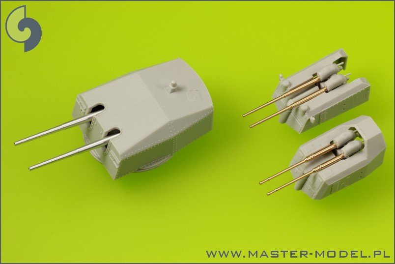 Master SM-200-007 German battleship Bismarck - secondary and heavy AA armament barrels - 15cm (12 pcs), 10,5 cm (16 pcs) – imagen 2