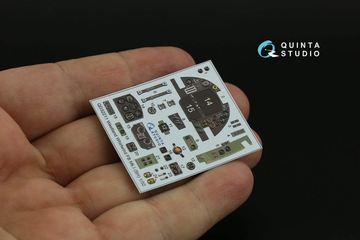 Quinta Studio QD32211 Westland Whirlwind FB Mk.I 3D-Printed &amp;amp; coloured Interior on decal paper (Special Hobby) 1/32 – immagine 4