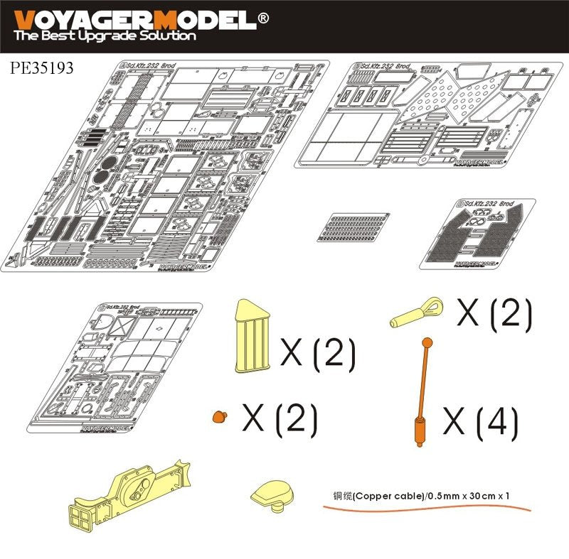 Voyager Model PE35193 WWII German Sd.Kfz.232 8 ROD early version for TAMIYA Kit 1/35 – Bild 2