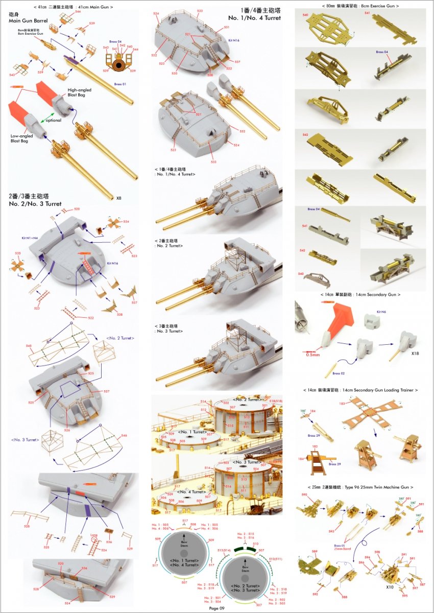 Pontos 35029F1 IJN NAGATO 1941 Detail Up Set 1/350 – Bild 20