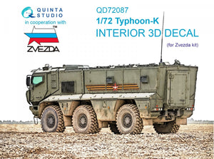 Quinta Studio QD72087 Typhoon-K 3D-Printed &amp;amp; colored Interior on decal paper (Zvezda) 1/72