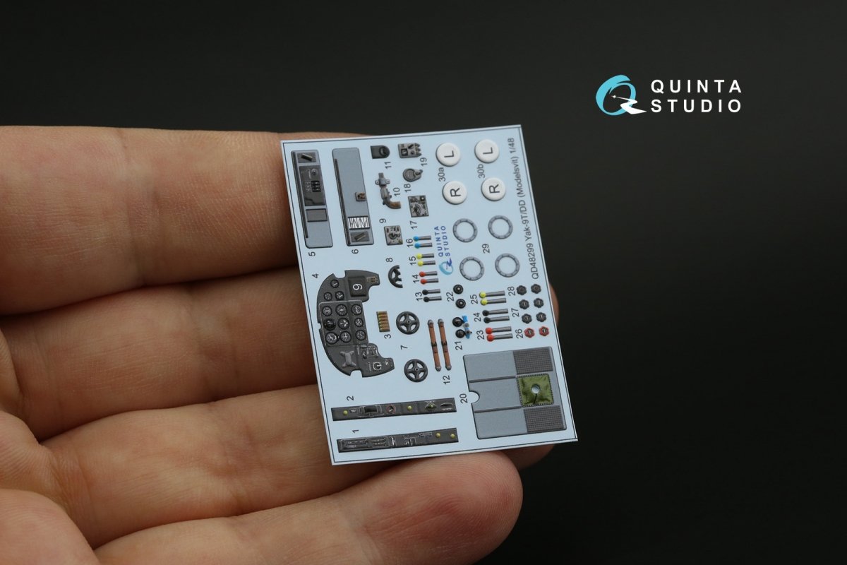 Quinta Studio QD48299 Yak-9T/DD 3D-Printed &amp;amp; coloured Interior on decal paper (Modelsvit) 1/48 – zdjęcie 5