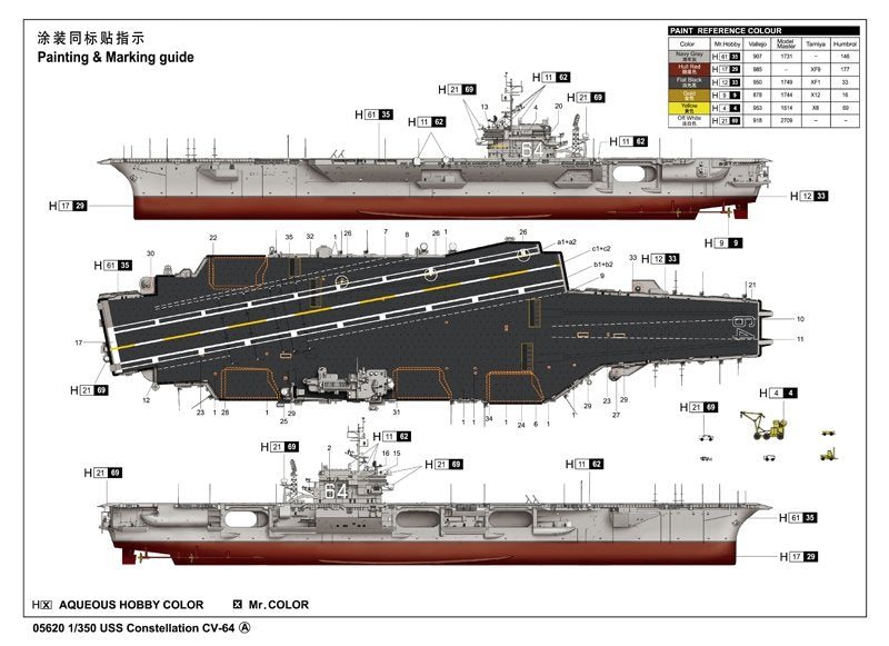 Trumpeter 05620 USS Constellation CV-64 1/350 – immagine 2