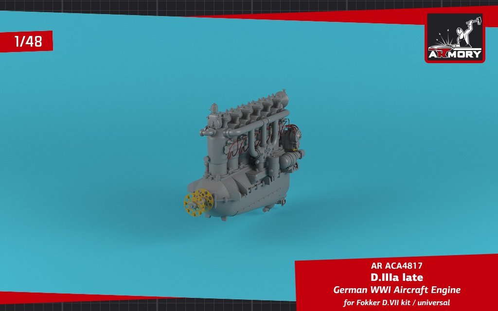 Armory Models ACA4817 German WWI Aircraft Engine mod. D.IIIa 1/48 – immagine 7