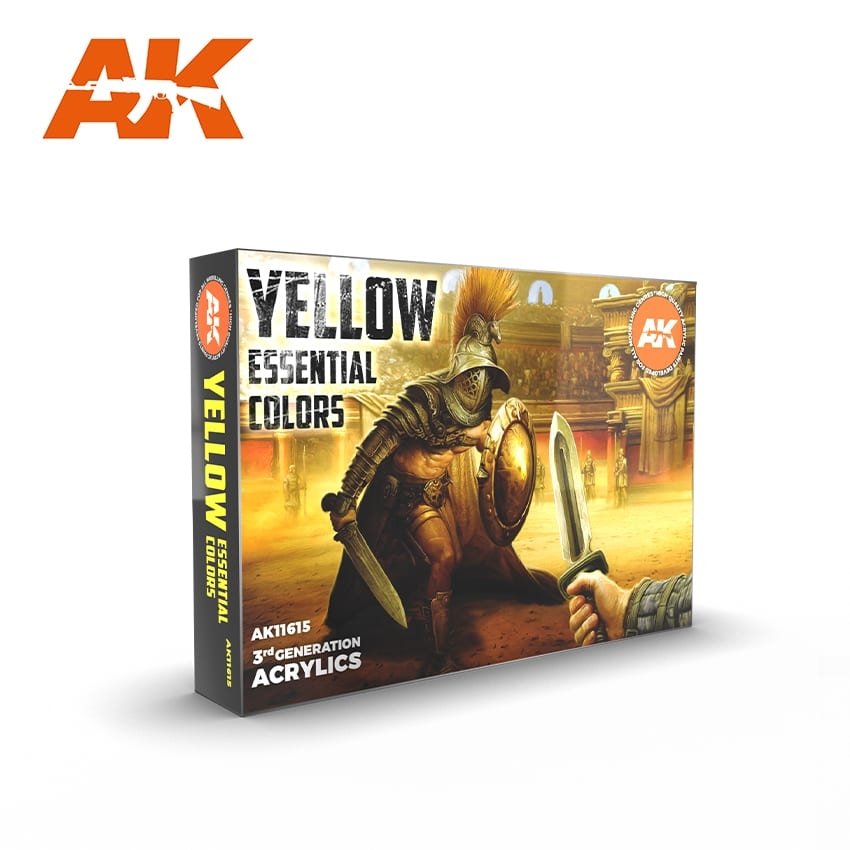 AK Interactive AK11615 YELLOW ESSENTIAL COLORS 3GEN SET 6x17 ml – imagen 2