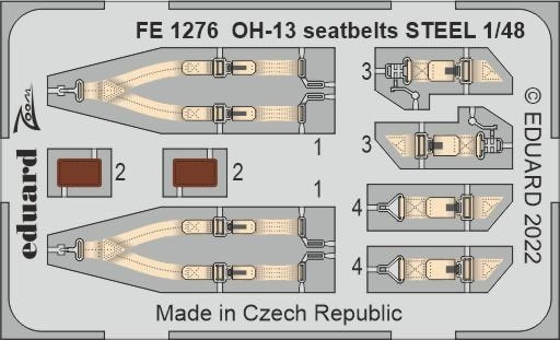 Ceintures de sécurité Eduard FE1276 OH-13 en acier ITALERI 1/48