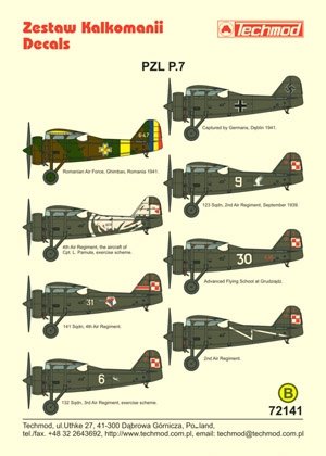 Techmod 72141 - PZL P.7a 1/72 – zdjęcie 2