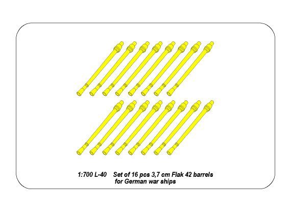 Aber 1/700L-40 Ensemble de 16 canons Flak 42 de 3,7 cm pour navires de guerre allemands 1/700 – image 5