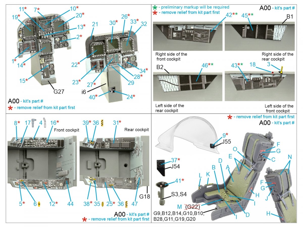 Quinta Studio QD32156 F/A-18D late 3D-Printed &amp;amp; colored Interior on decal paper (Academy) 1/32 – image 12
