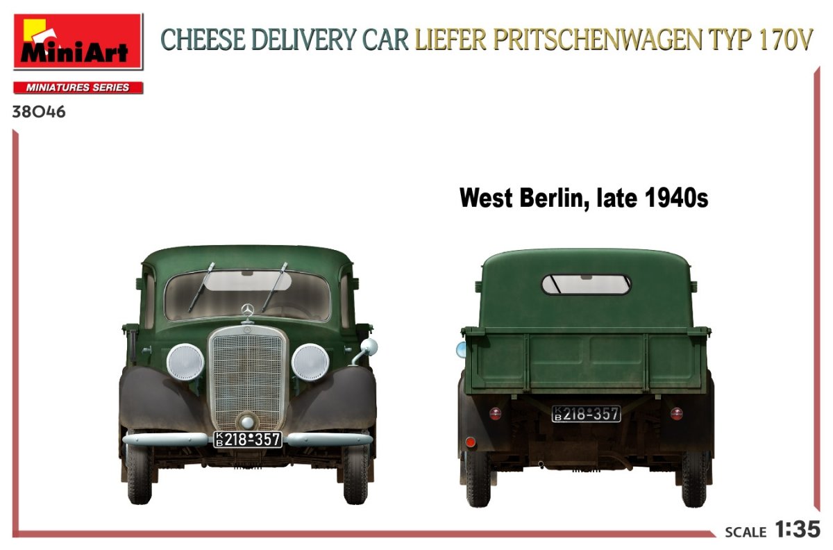 MiniArt 38046 CHEESE DELIVERY CAR LIEFER PRITSCHENWAGEN TYP 170V 1/35 – Bild 3