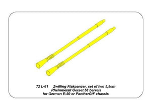 Aber 72L-61 Dwie lufy 5,5cm do niemieckich Zwilling Flakpanzers / Two 5,5cm barrels for German Zwilling Flakpanzers 1/72 – Bild 5