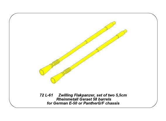 Aber 72L-61 Dwie lufy 5,5cm do niemieckich Zwilling Flakpanzers / Two 5,5cm barrels for German Zwilling Flakpanzers 1/72 – Bild 5