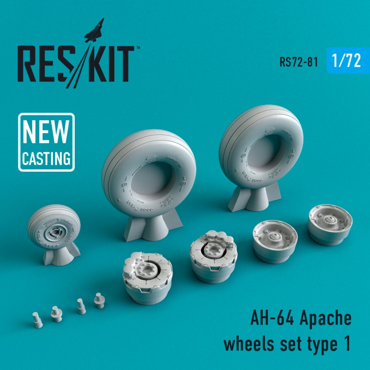 RESKIT RS72-0081 AH-64 "APACHE" WHEELS SET TYPE 1 1/72
