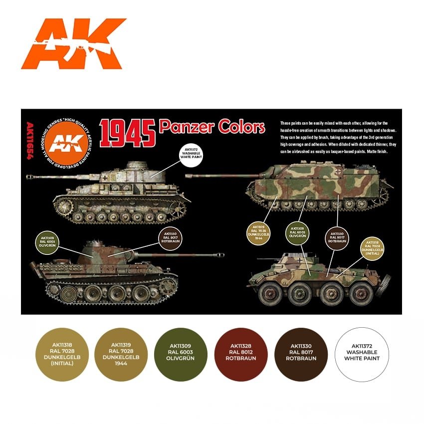 AK Interactive AK11654 3G 1945 PANZER COLORS 6x17 ml – immagine 2
