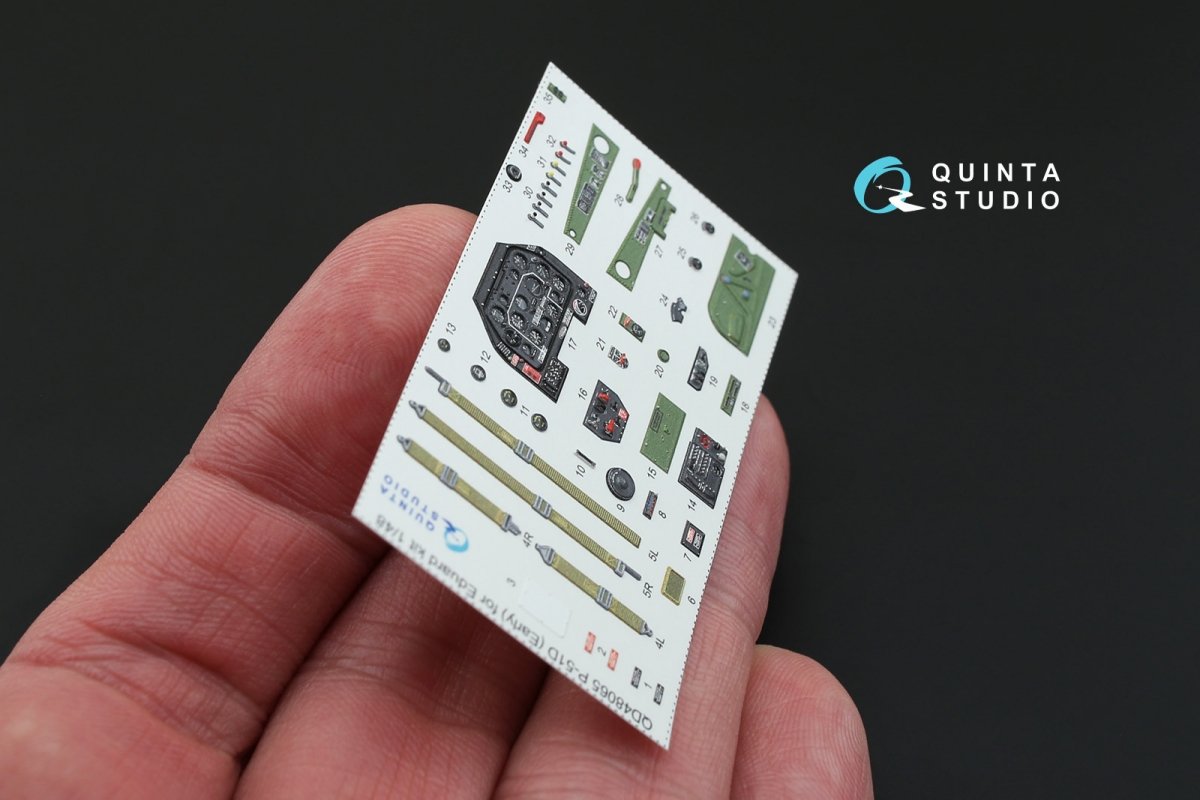 Quinta Studio QD48065 P-51D (Early) 3D-Printed &amp;amp; coloured Interior on decal paper (for Eduard kit) 1/48 – imagen 3