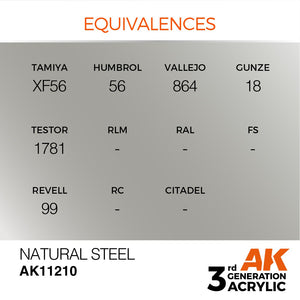 AK Interactive AK11210 NATURAL STEEL – METALLIC 17ml – Bild 3