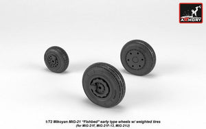 Armory Models AW72048 Mikoyan MiG-21 Fishbed wheels w/ weighted tires, early 1/72 – immagine 3
