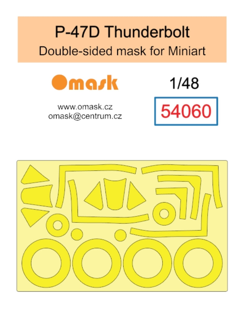 Omask 54060 P-47D Thunderbolt double-sided mask (for Miniart) 1/48