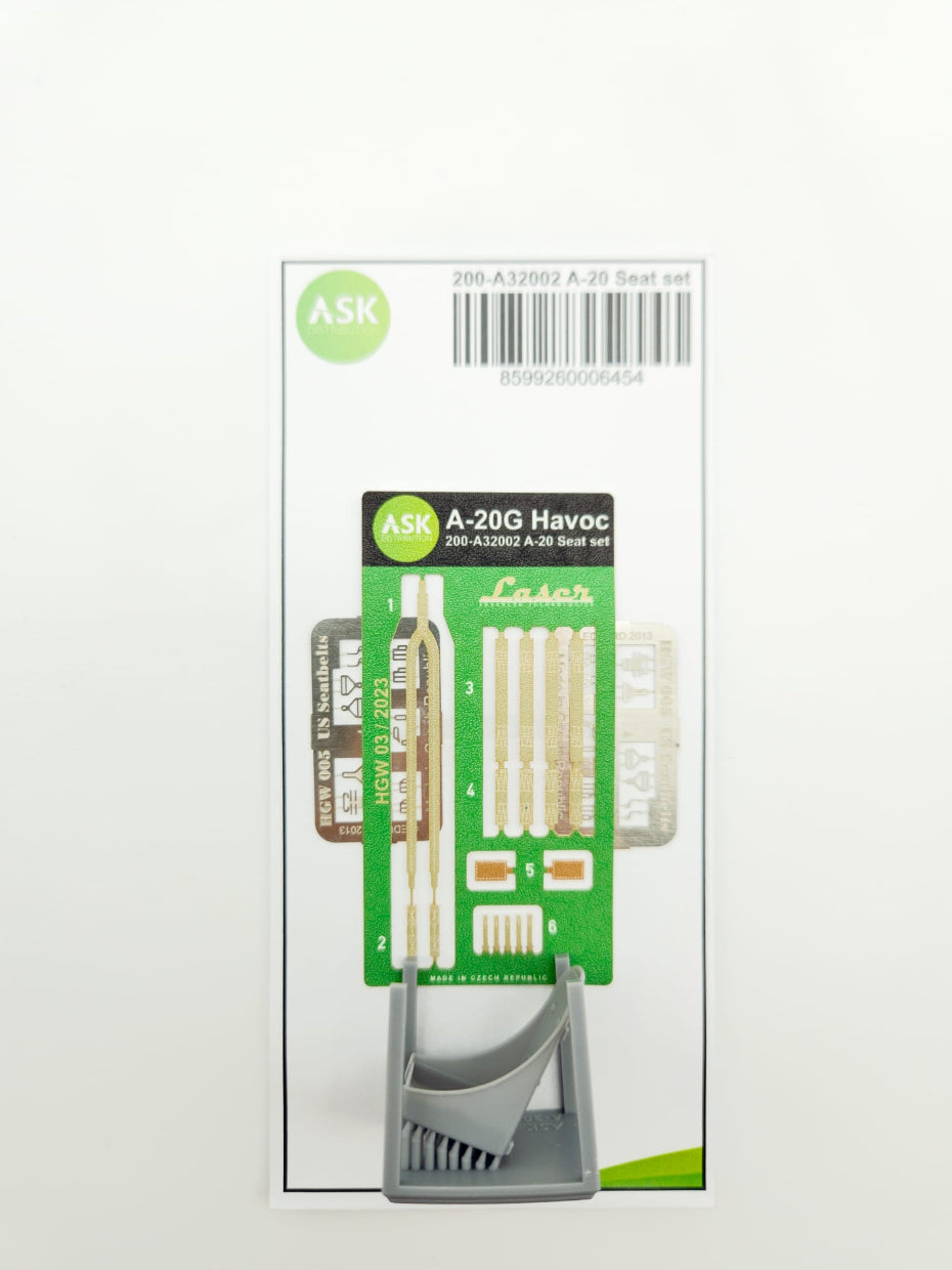 Art Scale Kit A32002 A-20 Havoc - Seat Set - Early Type with Textile Seat Belts and PE Belt Buckles 1/32 – imagen 2