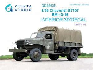 Quinta Studio QD35035 Chevrolet G7107 3D-Printed &amp;amp; coloured Interior on decal paper (for ICM kit) 1/35