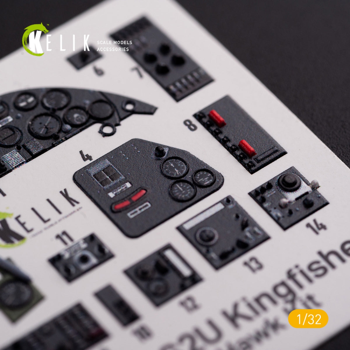 KELIK K32018 OS2U Kingfisher - Interior 3D Decal for Kitty Hawk/Zimi models kit 1/32 – immagine 7