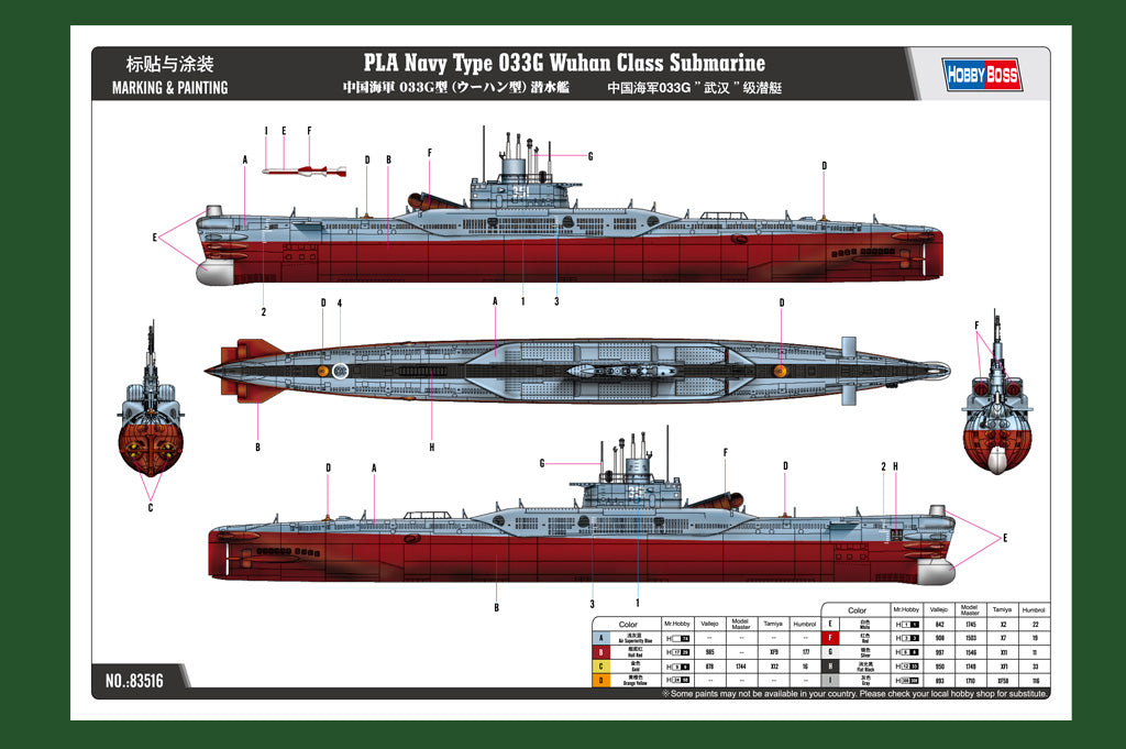Hobby Boss 83516 PLA Navy Type 033G Wuhan Class 1/350 – immagine 4