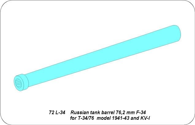 Aber 72L-34 ZiS-5/F-34 barrel for late KV-1 and T-34/76 / Russian 76.2 mm ZiS-5/F-34 barrel for late KV-1 and T-34/76 1/72 – image 7
