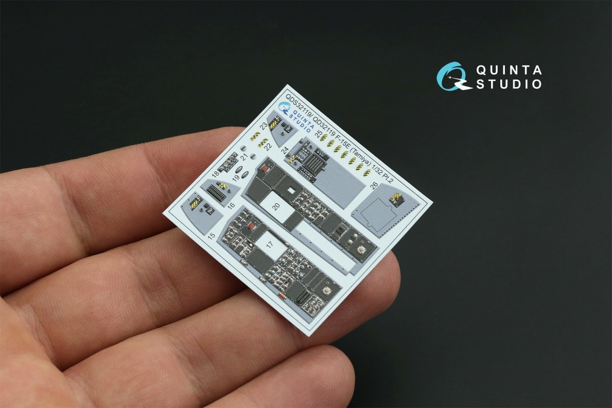 Quinta Studio QDS-32119 F-15E 3D-Printed &amp;amp; coloured Interior on decal paper ( Tamiya ) (small version) 1/32 – Bild 12