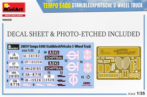 MiniArt 38059 TEMPO E400 STAHLBLECHPRITSCHE 3-WHEEL TRUCK 1/35 – Bild 2